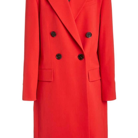 ISO PROENZA Schouler Red Wool Technical Suiting Coat 2020 era - Picture 2 of 7